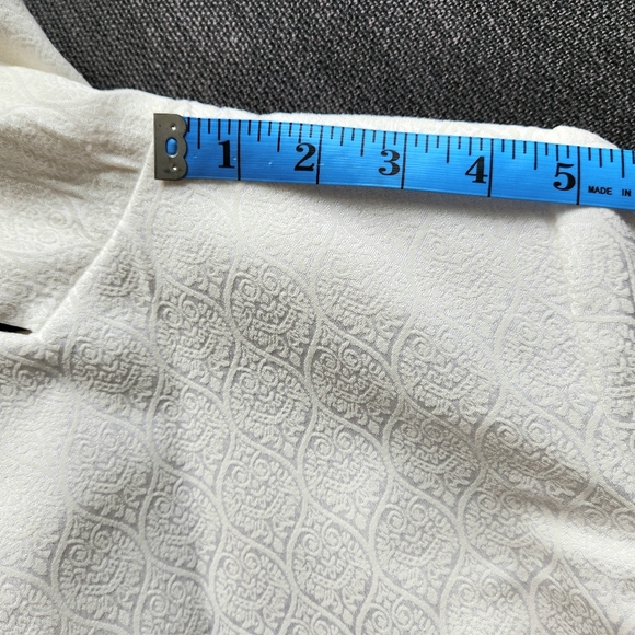 Le Chateau White Brocade Fitted Blazer Faux Pocket Small Made in Canada Vintage - Picture 10 of 16